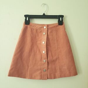 Divided Pink Suede Mini Skirt 0